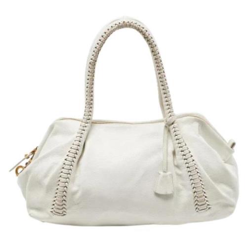 Pre-owned Leather handbags Salvatore Ferragamo Pre-owned , White , Dam...