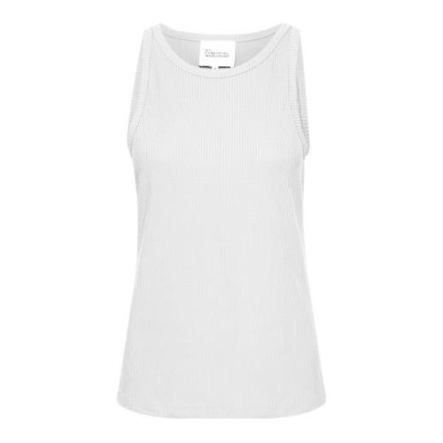 Geribbelde Witte Top My Essential Wardrobe , White , Dames