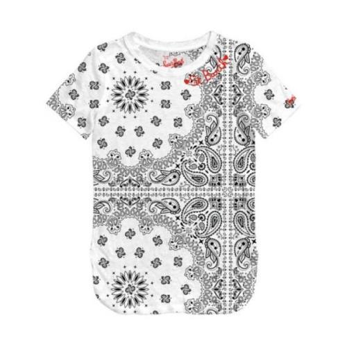 Bandana Print Ronde Hals T-shirt MC2 Saint Barth , Multicolor , Dames