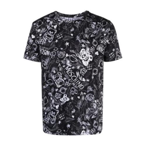 Zwarte T-shirts en Polos Moschino , Black , Heren