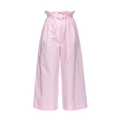 Wijde Pijp Poplin Poseidone Broek Roze Pinko , Pink , Dames