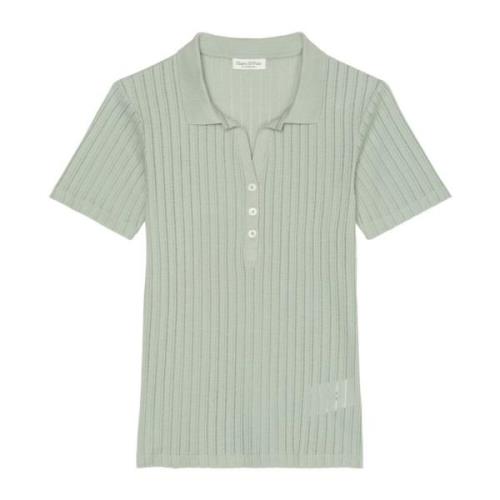 Pointelle polo shirt regular Marc O'Polo , Green , Dames