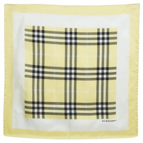 Pre-owned Silk scarves Burberry Vintage , Yellow , Dames