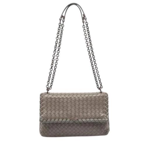 Pre-owned Leather shoulder-bags Bottega Veneta Vintage , Gray , Dames