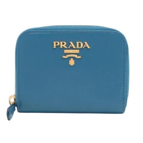 Pre-owned Leather wallets Prada Vintage , Blue , Dames