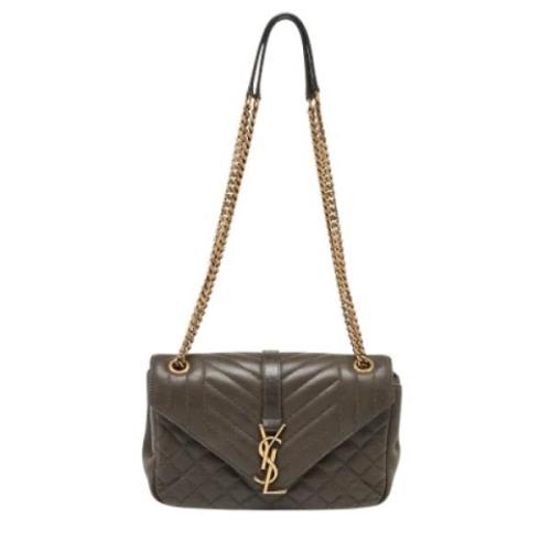 Pre-owned Leather shoulder-bags Yves Saint Laurent Vintage , Green , D...