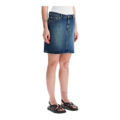 Faded Indigo Denim Mini Rok A.p.c. , Blue , Dames