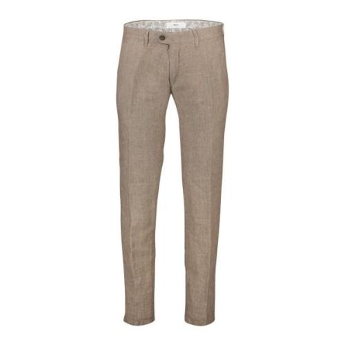 Bruine Linnen Chino Broek Brax , Brown , Heren