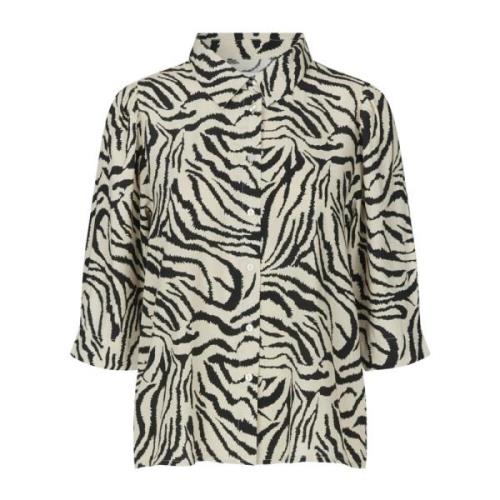 Zebra Print Shirt Blouse Lollys Laundry , Multicolor , Dames