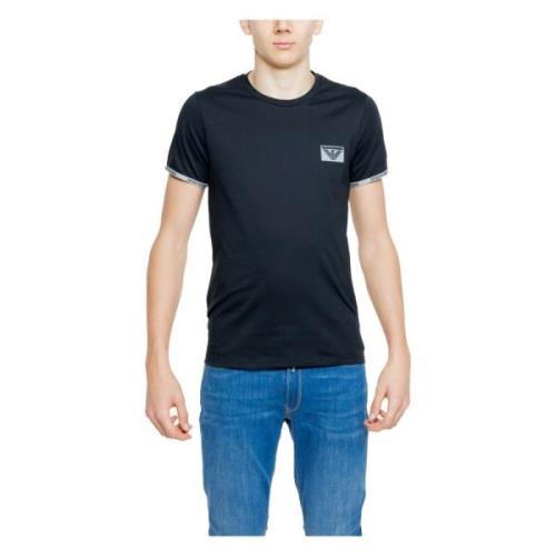 Zwart Katoenen Ronde Hals T-shirt Emporio Armani , Black , Heren