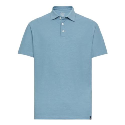 Regular Fit Polo Shirt in katoenen Crêpe Jersey Boggi Milano , Blue , ...