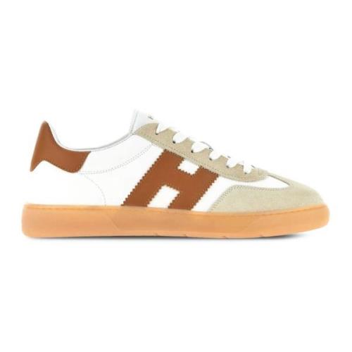 Witte Leren Sneakers met Suède Inzetstukken Hogan , Multicolor , Heren