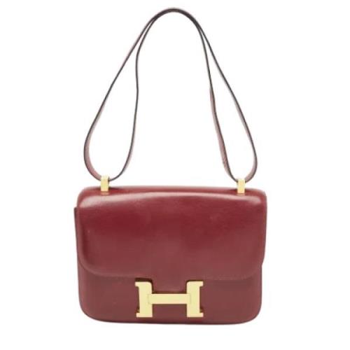 Pre-owned Leather shoulder-bags Hermès Vintage , Red , Dames