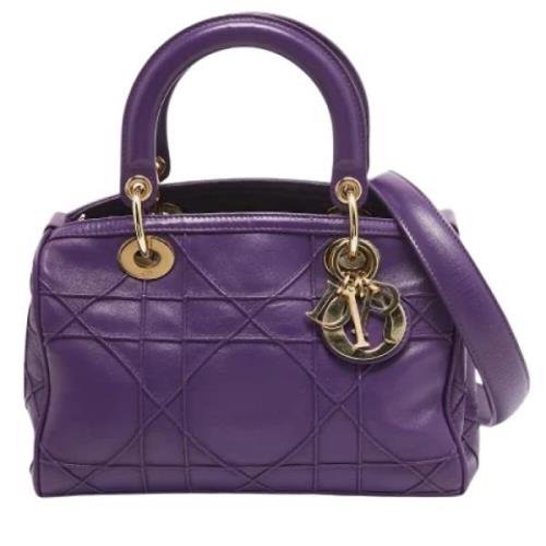 Pre-owned Leather dior-bags Dior Vintage , Purple , Dames