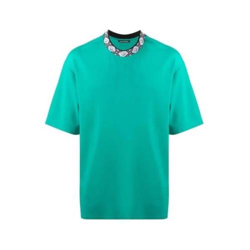 Face Motif Mock Neck Shirt Acne Studios , Green , Heren