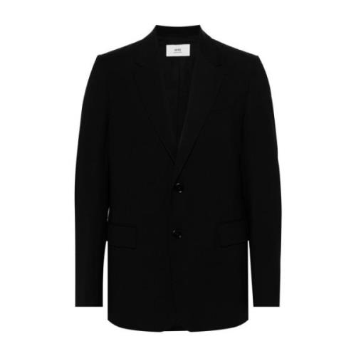 Single Breasted Blazer Ami Paris , Black , Heren