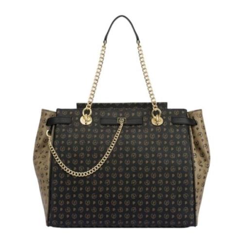 Bicolor Heritage Soft Touch Handtas Pollini , Black , Dames