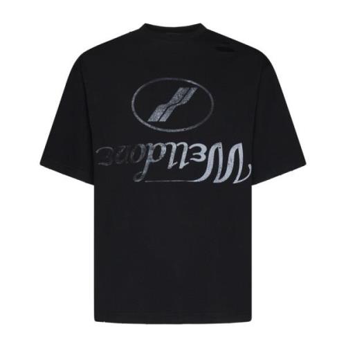 Vernietigd Reverse Logo Zwart T-shirt We11Done , Black , Heren