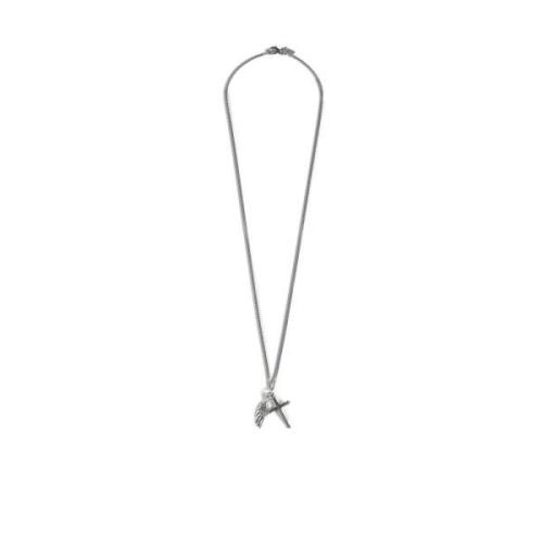 Zilveren Wing Cross Hanger Sieraden Emanuele Bicocchi , Gray , Heren