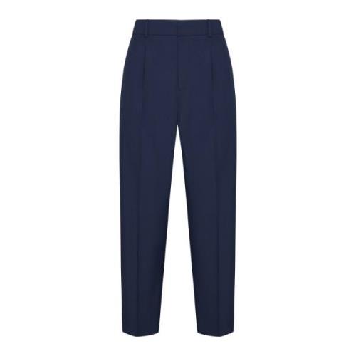 Blauwe Daisy Stretch Cady Broek PT Torino , Blue , Dames