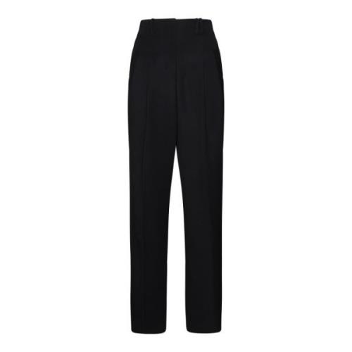 Zwarte Hoge Taille Wollen Broek Jacquemus , Black , Dames