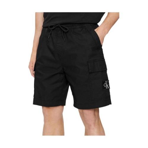 Zwarte Shorts Klassieke Silhouet Zakken Calvin Klein , Black , Heren