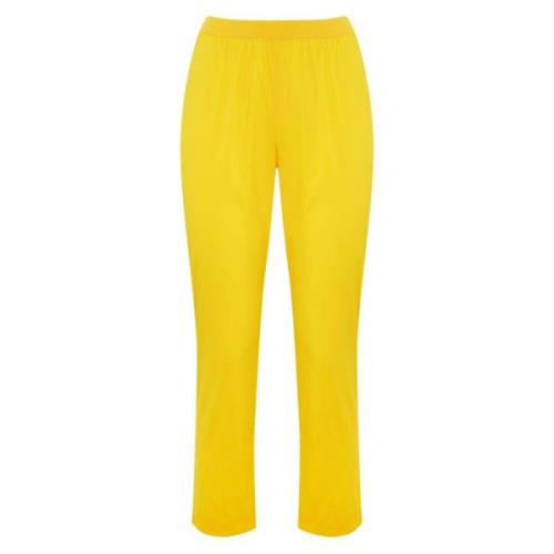 Gele katoenen stretch slim fit leggings Liviana Conti , Yellow , Dames