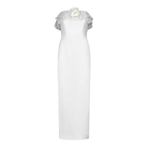 Witte Bustier Jurk met Ruchedetails Alessandra Rich , White , Dames