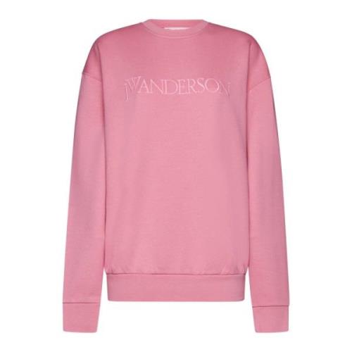 Roze Logo Borduurwerk Sweatshirt JW Anderson , Pink , Dames