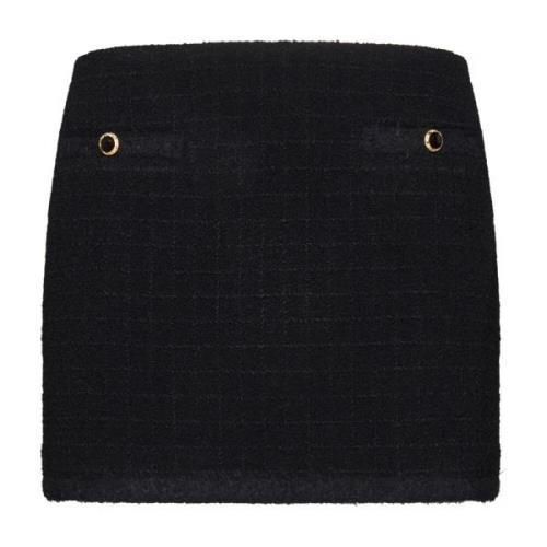 Zwarte Tweed Boucle Mini Rok Alessandra Rich , Black , Dames