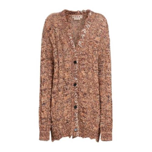 Oversized Cardigan Roestbruin Marni , Multicolor , Dames