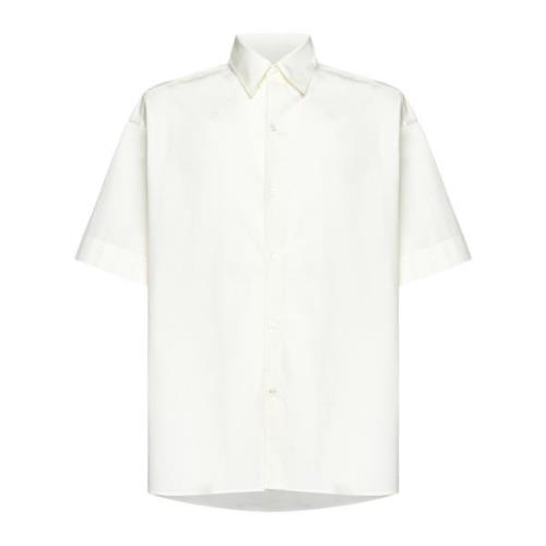 Witte Poplin Overhemd met Puntkraag Studio Nicholson , White , Heren
