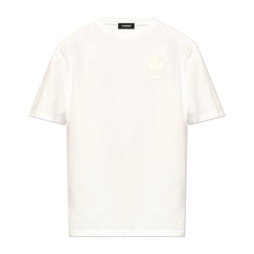 T-shirt met logo Dsquared2 , White , Heren