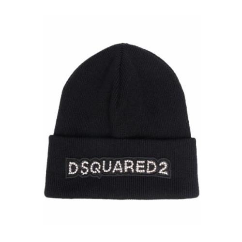 Gebreide Muts voor Mannen Dsquared2 , Black , Dames