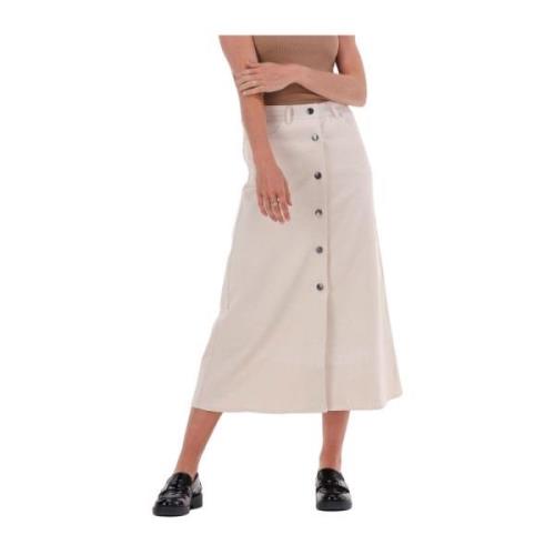 Pete Skirt Crème Midirok Dames Modström , Beige , Dames