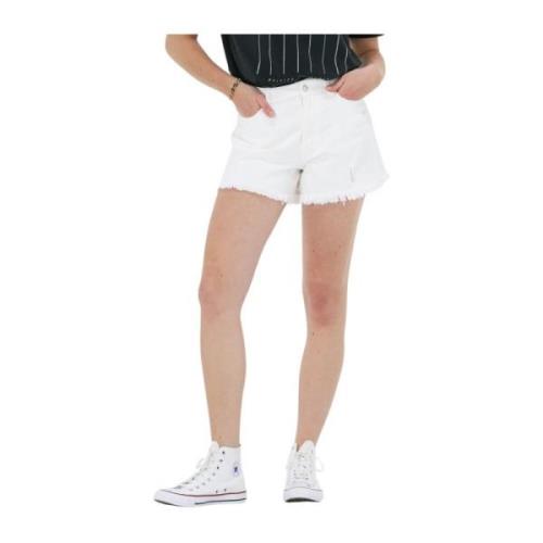 Ripped Denim Shorts Colourful Rebel , White , Dames