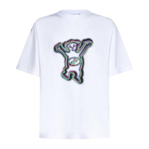 Teddy Print T-shirt Wit We11Done , White , Heren