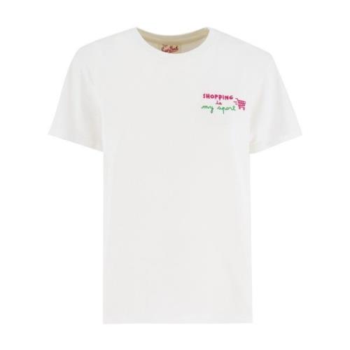 Geborduurde Crew Neck T-shirt MC2 Saint Barth , White , Dames