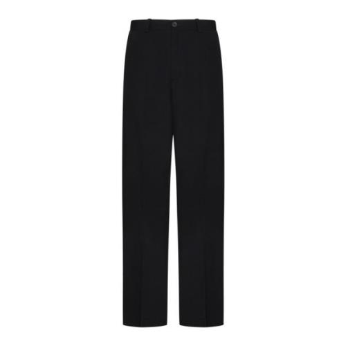 Zwarte Broek met Wit/Blauw Detail Balenciaga , Black , Heren