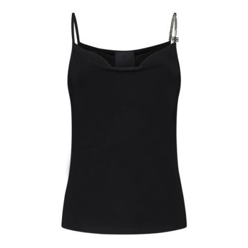 Zwarte Top met Wit/Blauwe Accenten Givenchy , Black , Dames