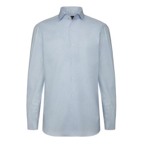 Regular Fit Geruite Katoenen Overhemd Boggi Milano , Blue , Heren