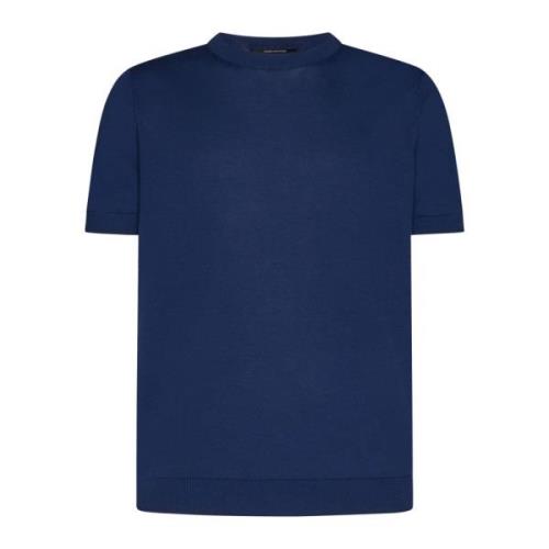 Blauwe Mouwloze Tops en Polos Tagliatore , Blue , Heren