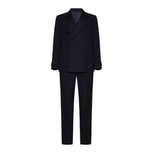 Blauw Wol-Mohair Blazer en Broek Lardini , Blue , Heren