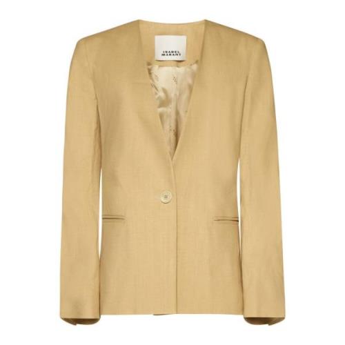 Twill Weave Buttoned Jacket Isabel Marant , Yellow , Dames