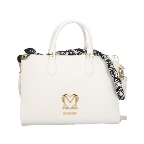 Ivoor Handtas Elegant en Verfijnd Moschino , Beige , Dames