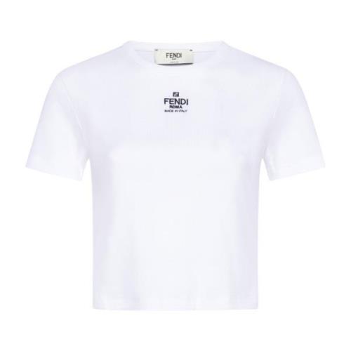 Witte T-shirts en Polos Fendi , White , Dames