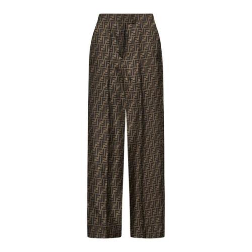 Stijlvolle Broek Fendi , Brown , Dames