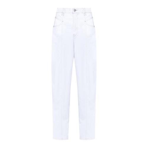 Witte Denim Wide Leg Jeans Isabel Marant , White , Dames