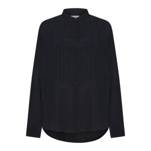 Zwarte Crepe Shirt met Bieskraag Isabel Marant , Black , Dames