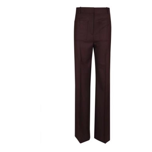 Bruine Flared Hoge Taille Broek Victoria Beckham , Brown , Dames